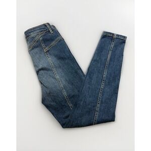 Free People We The Free Jeans Women 27 Medium Wash Blue Denim Skinny Leg Stretch